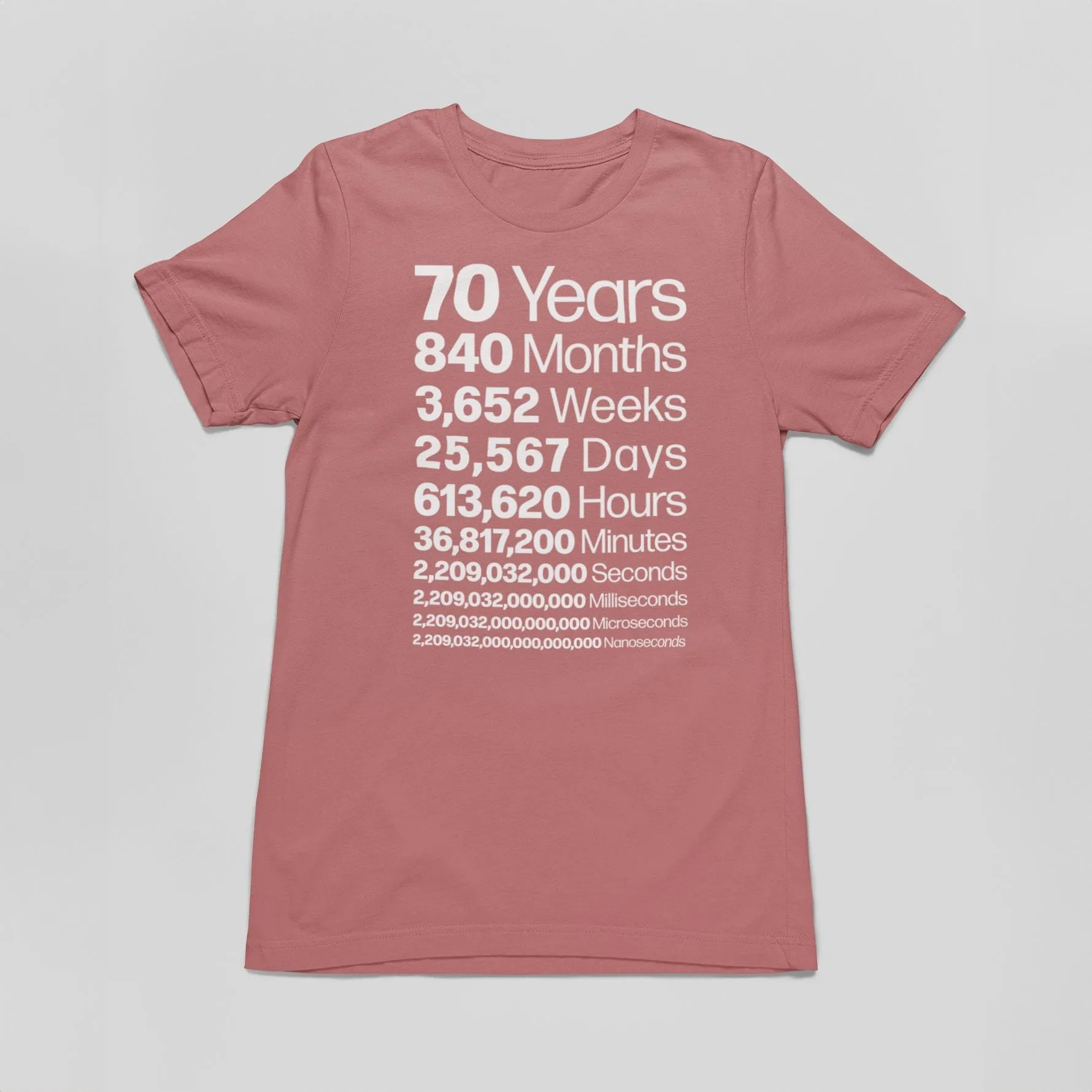 70th Birthday Life In Numbers Tee - alternate view