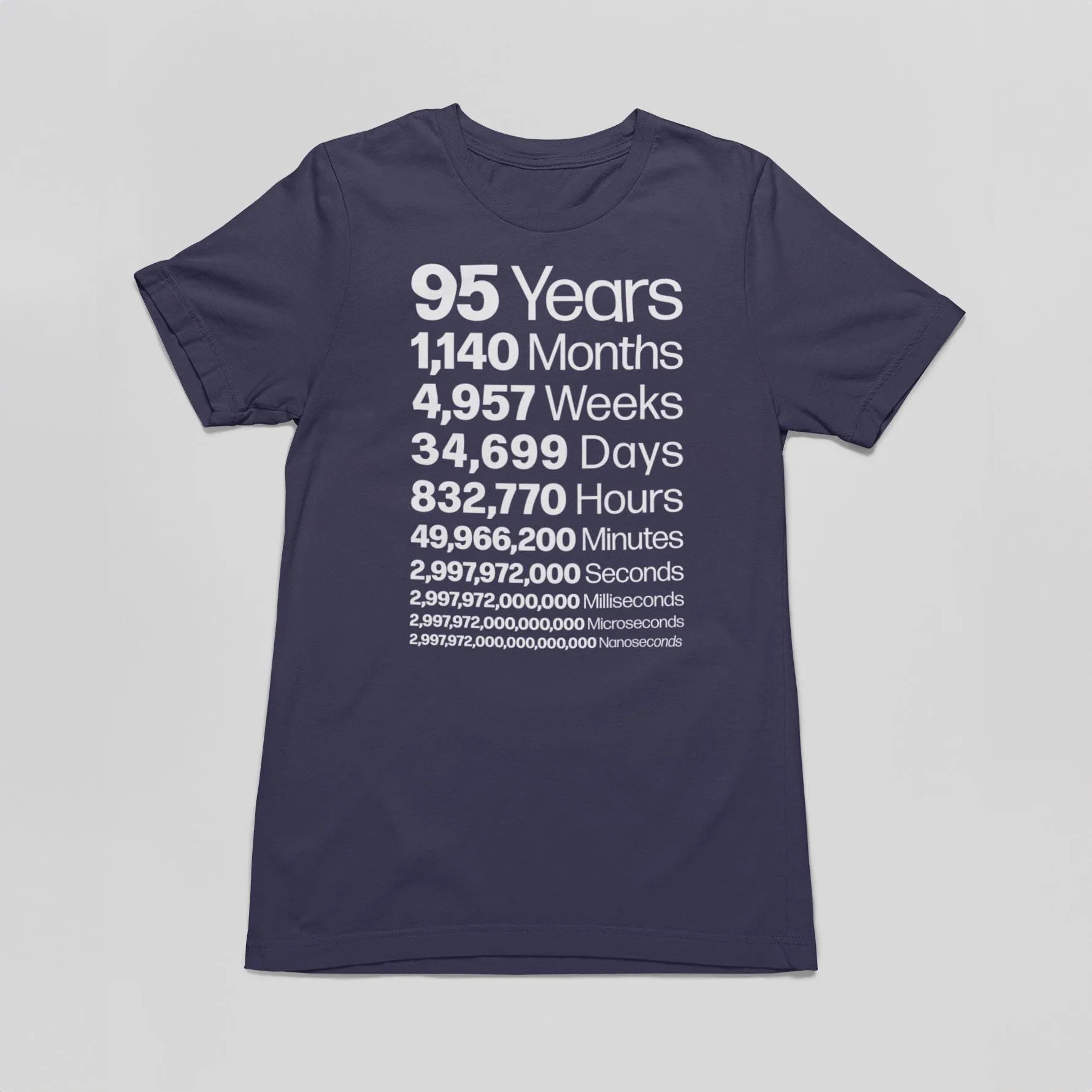 95th Birthday Life In Numbers Tee - alternate view