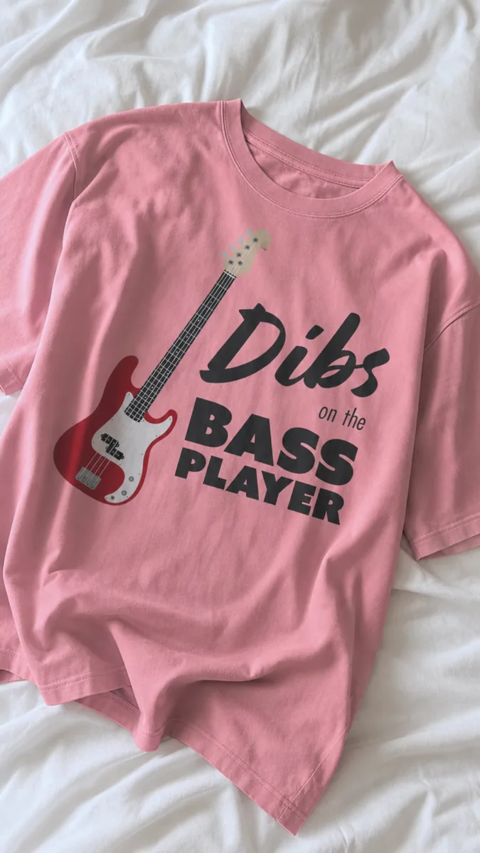 Dibs On The Bass Guitar Music Humor Tee - lifestyle photo