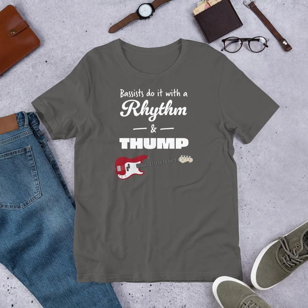 Rhythm And Thump Guitar Bass Humor Tee - alternate view