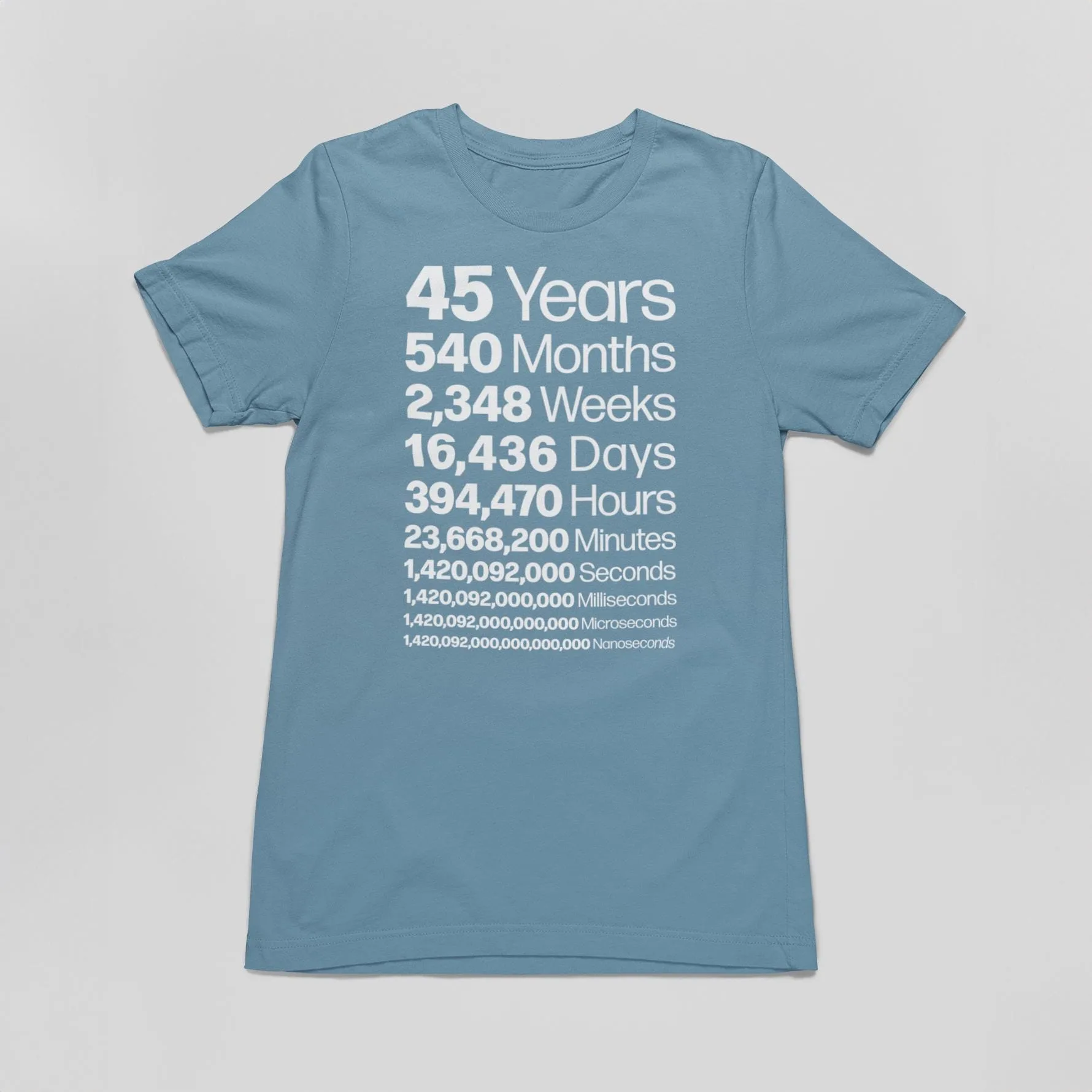 45th Birthday Life In Numbers Tee - alternate view